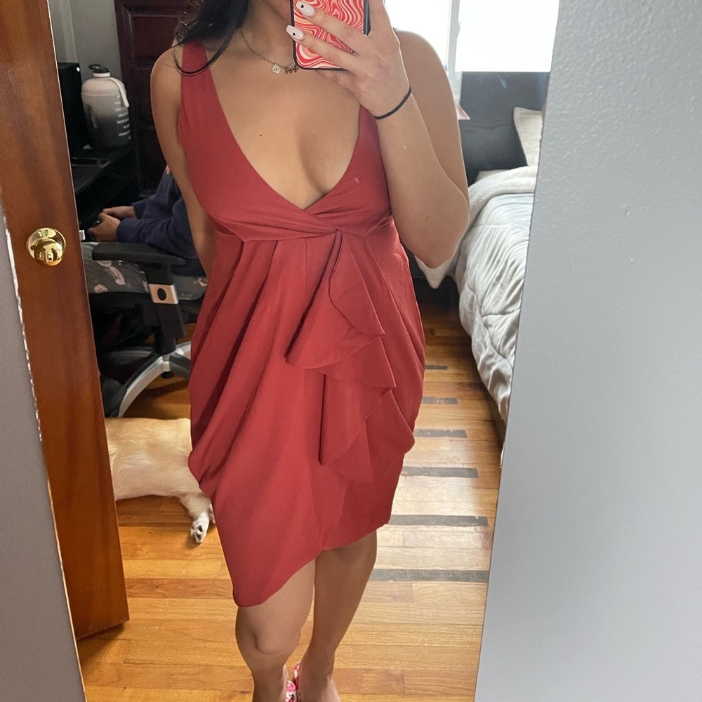 Coral Ruffle Dress